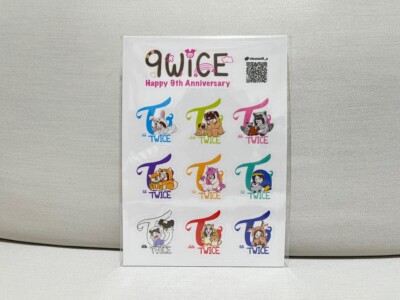 自製TWICE九週年紀念貼紙 九週年版